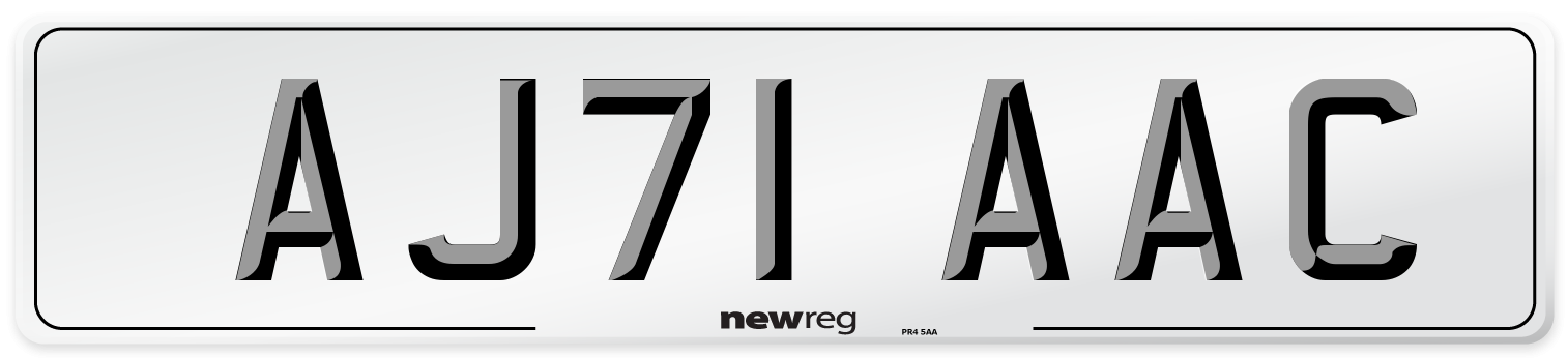 AJ71 AAC Number Plate from New Reg